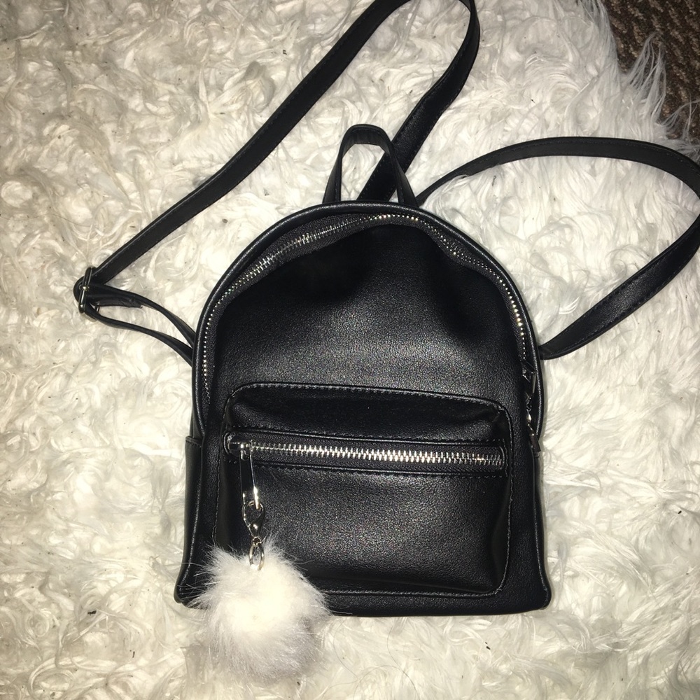 Faux leather mini backpack